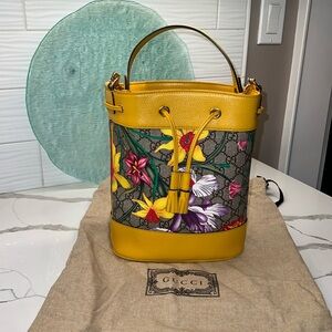 Gucci Ophidia flora Flower pattern bucket bag Certified Authentic